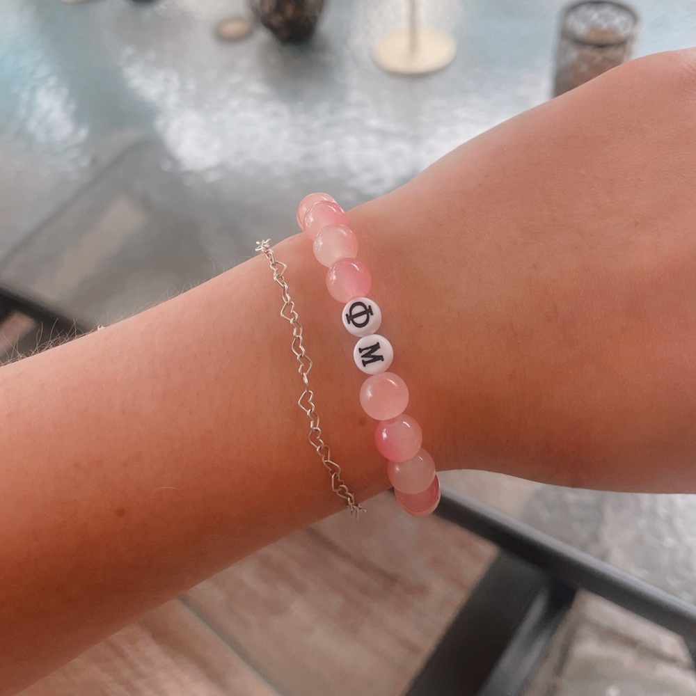 Sorority Glass Beaded Bracelet- PHI MU